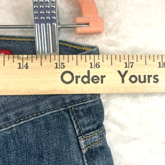 Express Jeans Womens 6 Stone Blue X2 Flare Regular 31 Low RiseY2K Vintage Curvy - Picture 10 of 13